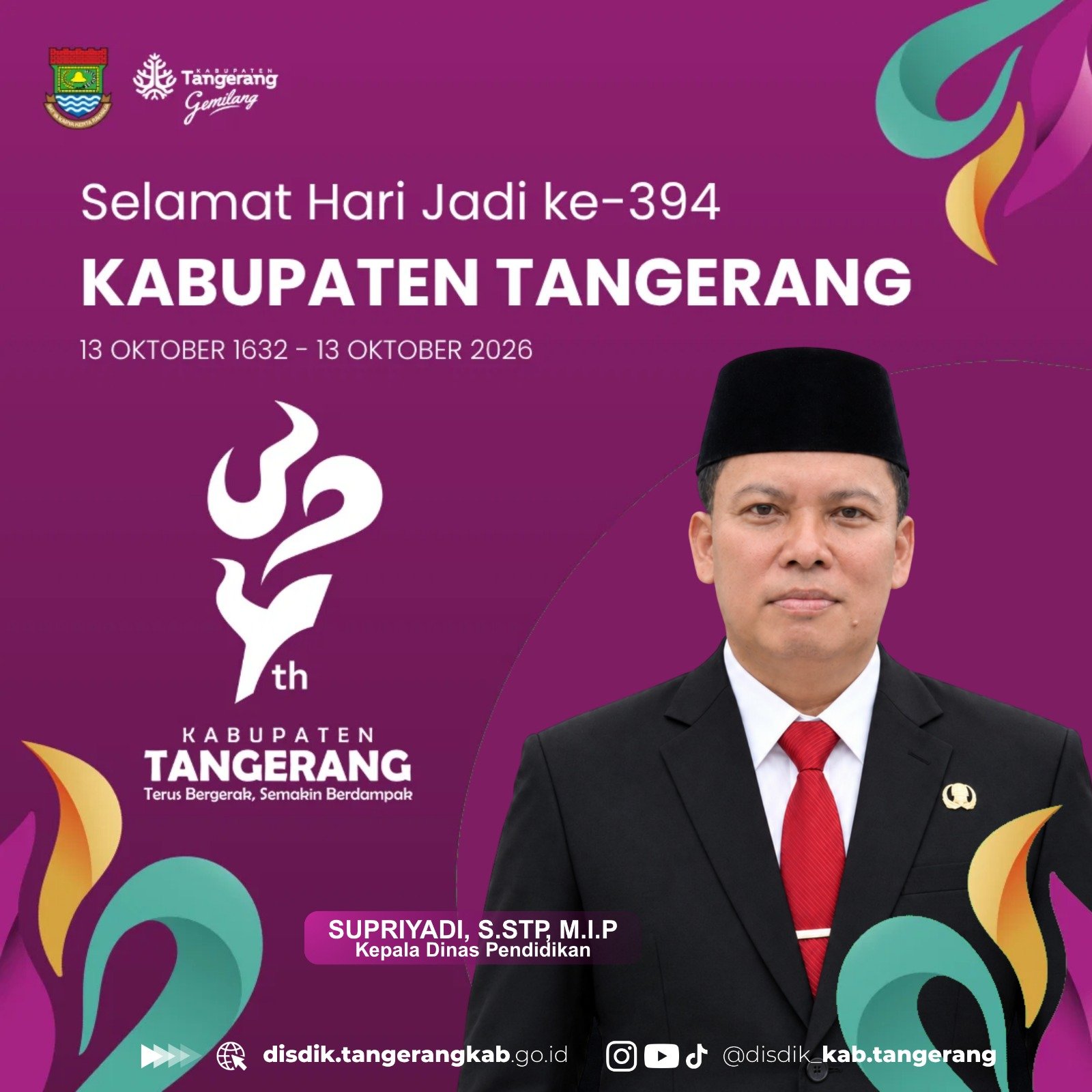 Kepala Dinas Pendidikan Ucapkan Selamat Hari Jadi ke-394 Kabupaten Tangerang
